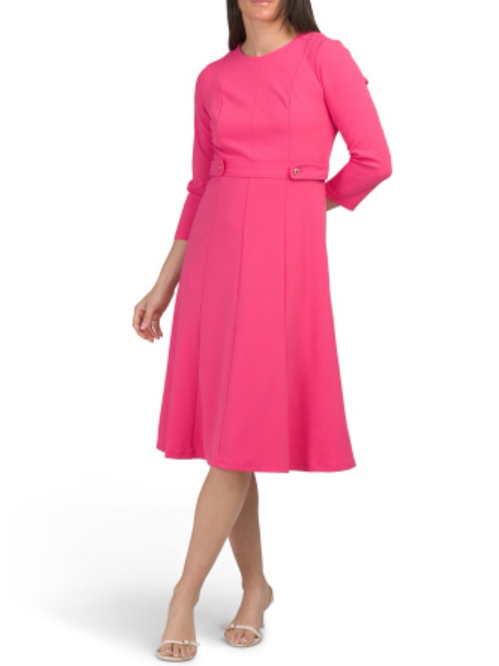 LONDON TIMES Long Sleeve Side Tab Dress